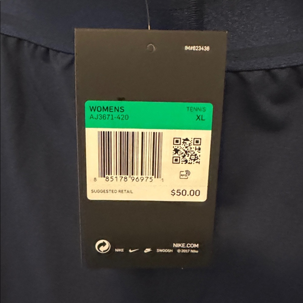 Nike Navy Blue Tennis Skirt with White Trim - Picture 2 of 5